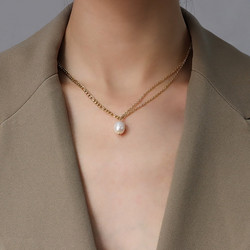 Kirurginteräskaulakoru, FRENCH RIVIERA|Double Chain Necklace in Silver