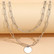 Kerroskaulakoru, FRENCH RIVIERA|Double Layer Circle Necklace in Silver