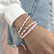 Rannekorusetti, FRENCH RIVIERA|Baby Pink Bracelets with Gold