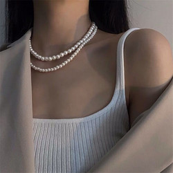 Kaulakoru, FRENCH RIVIERA|Audrey Pearl Necklace in  6mm & 8mm Pearls