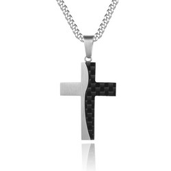 Kirurginteräsriipus, Two Coloured Cross Pendant