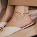 Kirurginteräsnilkkakoru, FRENCH RIVIERA, Snake Bone Anklet in Gold