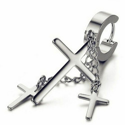 Kirurginteräsrenkaat, Steel Hoops with Chains and Crosses in Silver