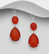 Hopeakorvakorut, PREMIUM COLLECTION|Teardrop Earrings with Red Onyx