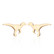 Kirurginteräsnapit, Steel Dinosaur Earstuds in Gold -dinosaurusnapit