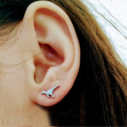 Kirurginteräsnapit, Steel Dinosaur Earstuds in Black -dinosaurusnapit