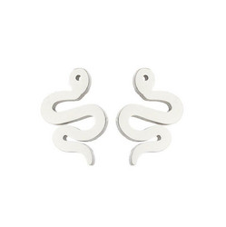 Kirurginteräsnapit, Steel Snake Earstuds in Silver -käärmenapit
