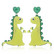 Korvakorut, PAPARAZZI|Large Green Dino Earrings -dinosauruskorvakorut