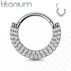 Lävistysrengas, Implant Grade Titanium CZ Paved Front Hoop
