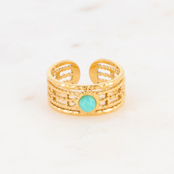 Sormus, BOHM PARIS|Bague Anaïs -dorée avec amazonite