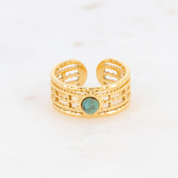 Sormus, BOHM PARIS|Bague Anaïs -dorée avec turquoise africaine
