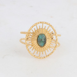 Sormus, BOHM PARIS|Bague Veda -dorée avec turquoise africaine
