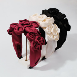 Hiuspanta|SUGAR SUGAR, Satin Flowers Hairband in Black