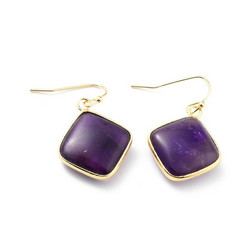 Korvakorut, NATURE COLLECTION|Amethyst Earrings with Gold Details