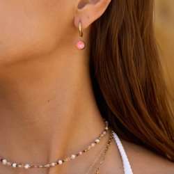 Korvakorut, BOHM PARIS|Boucles Silas avec crystal peach -rhodium