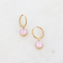 Korvakorut, BOHM PARIS|Boucles Silas avec crystal rose opal -dore