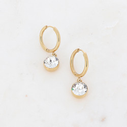 Korvakorut, BOHM PARIS|Boucles Silas avec crystal clair -dore
