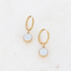 Korvakorut, BOHM PARIS|Boucles Silas avec crystal powder blue -dore