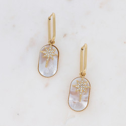 Korvakorut, BOHM PARIS|Boucles Jolline -nacre blanche