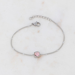 Rannekoru, BOHM PARIS|Bracelet Amael Rhodium -vintage rose