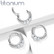 Lävistysrengas, Implant Grade Titanium CZ 3 Bezel Set Front Hoop
