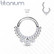 Lävistysrengas, Implant Grade Titanium CZ 3 Bezel Set Front Hoop