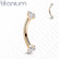 Bananabell/kaareva tappi 1,2mm|Titanium CZ Curved Barbell in Rosegold