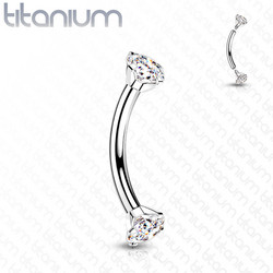 Bananabell/kaareva tappi 1,2mm|Titanium CZ Curved Barbell