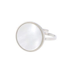 Sormus, BOHM PARIS|Bague Maxine -valkoinen helmiäinen/teräs