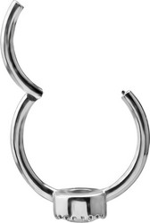 PREMIUM COLLECTION|Pyöreäkivinen clicker lävistysrengas (hopea)