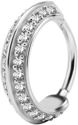 PREMIUM COLLECTION|Upea kirkaskivinen kaksipuolinen clicker (hopea)