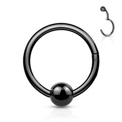 PREMIUM COLLECTION|Musta BCR clicker-lävistysrengas