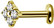 PREMIUM COLLECTION|Siro neljäkivinen labret (kulta)