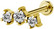 PREMIUM COLLECTION|Kaareva kolmekivinen labret (kulta)