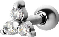 PREMIUM COLLECTION|Siro kolmekivinen barbell (hopea)