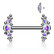 Nännikoru, Implant Grade Titanium Nipple Barbell with Bezel Set AB CZ