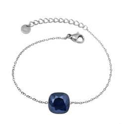 Rannekoru, BOHM PARIS|Bracelet Bea -tummansininen/hopea