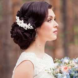 Hiuskoru, ATHENA BRIDAL|Allure Comb -hopeinen kukkahiuskampa