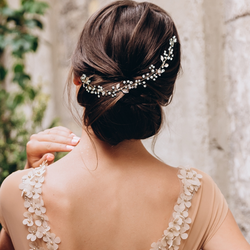 Hiuskoru, ATHENA BRIDAL|Juliet Pearl Vine- ruusukulta helmihiuskoriste