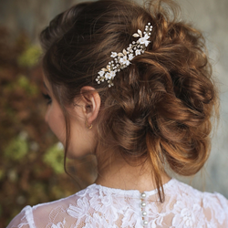 Hiuskoru, ATHENA BRIDAL|Vintage Gold Pin -kukkahiuskoriste
