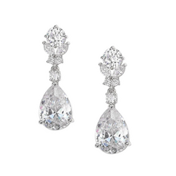 Korvakorut, ATHENA BRIDAL|Divine Earrings -hopeanväriset pisarat