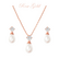 ATHENA BRIDAL|Rosegold Pearl Set -kristallikorusetti helmipisaralla