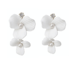 Korvakorut, ATHENA BRIDAL|Hollywood Earrings -valkoiset kukat