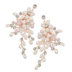 Korvakorut, ATHENA BRIDAL|Pearl Earrings -vaaleanpunaiset helmikukat