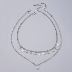 Kerroskaulakoru, FRENCH RIVIERA|Sparkly Layer Necklace in Silver