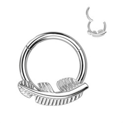 Lävistysrengas, Titanium Hoop -sulkakoristeinen clicker