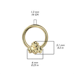 Lävistysrengas, Titanium Bumble Bee Gold Hoop  -kullanvärinen clicker