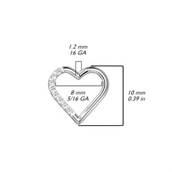Lävistysrengas, Titanium Gold Heart CZ -sydän titaaniclicker
