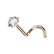 Nenänappi 0,8mm, Titanium Rosegold 2.5mm CZ  -ruusukulta nenäkoru