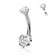 Napakoru, Titanium Prong Set Heart CZ -kirkas sydännapakoru